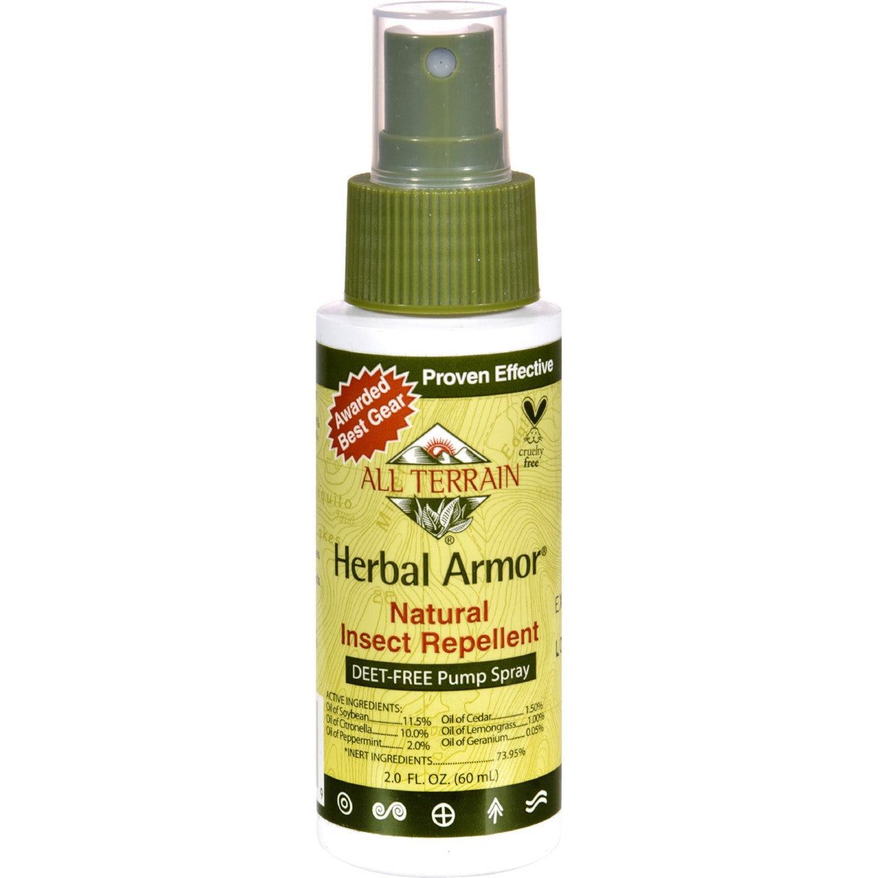 All Terrain Natural Herbal Armor Insect Repellent Spray, 2 Oz